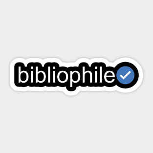 Verified Bibliophile (White Text) Sticker